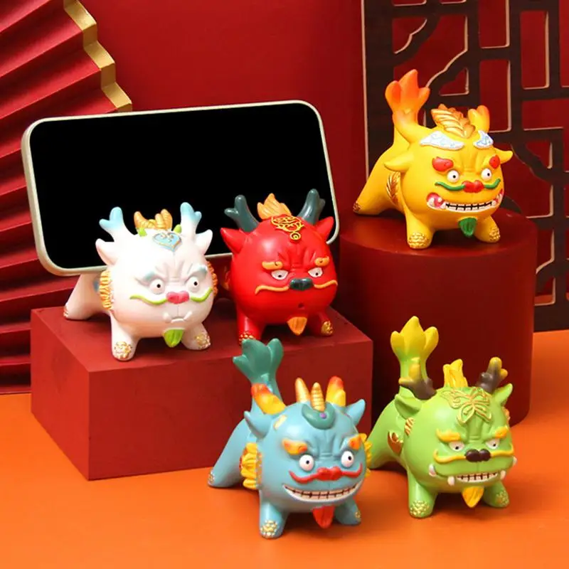 

Chinese Dragon Figurine Mini Handmade Accessories Retro Brass Dragon Figurine Decor Wealth Prosperity Chinese Style Ornaments