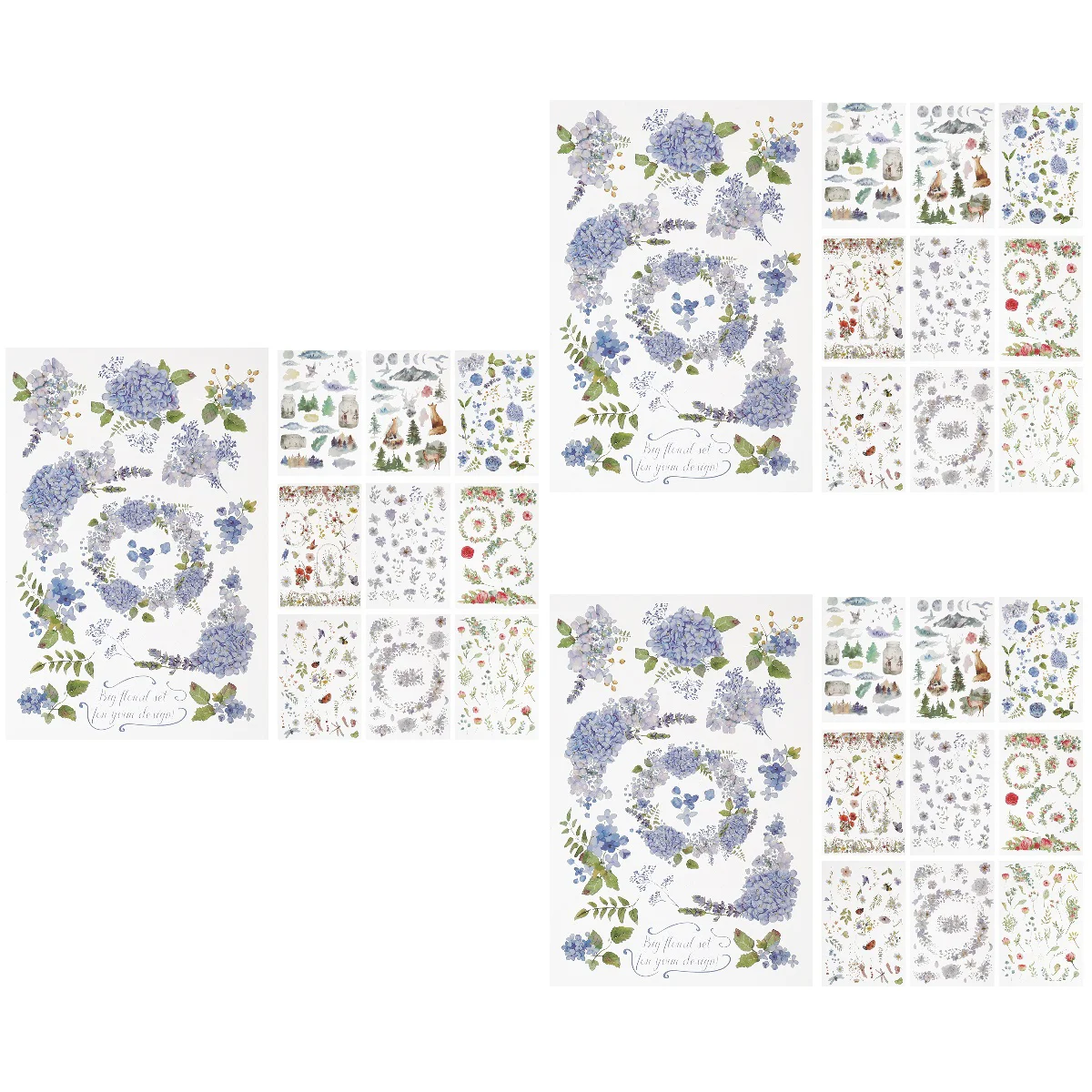 

30 Sheets of Floral Series Stickers Floral Decorative Decals Vintage Hand Account Stickers