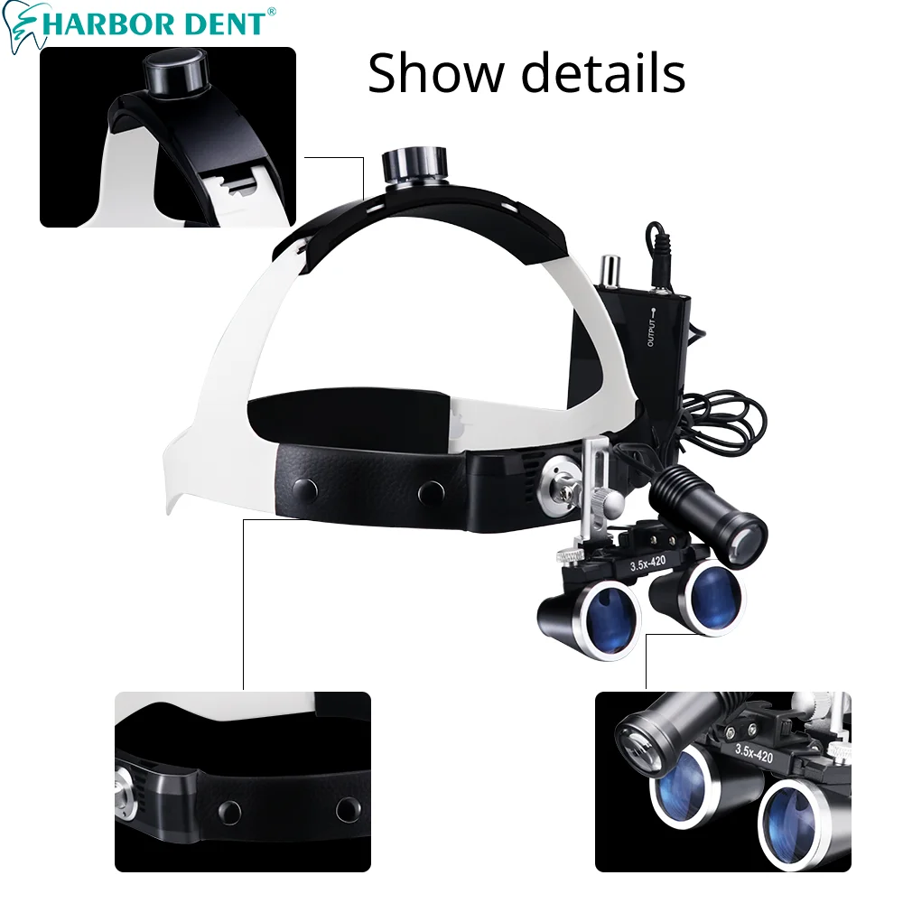 Стоматологическая лупа налобный фонарь 5 Вт с 2 5x/3 5x бинокулярной лупой для