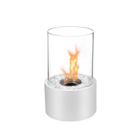 free standing indoor moving table top bio ethanol glass portable fireplace