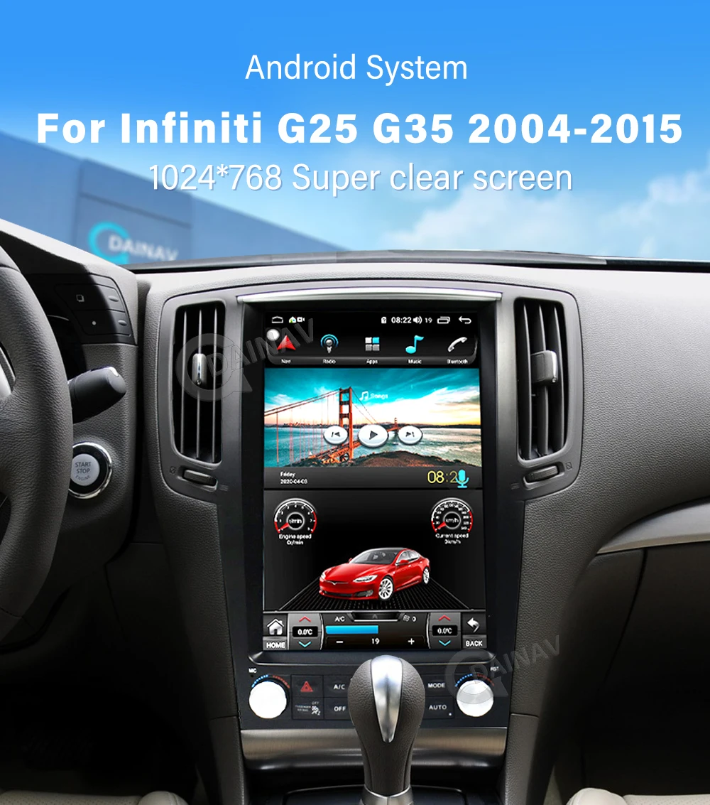 128 ГБ Tesla Style Android 10 для Infiniti G25 G35 G37 2005-2013 автомобильное стерео радио головное