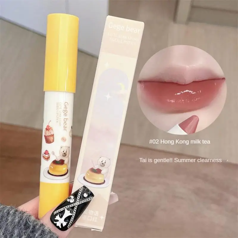 

Jelly Mirror Bear Crayon Lipstick Moisturize Water Gloss Lipstick Makeup Waterproof Lasting Non-stick Cup Cosmetic Korean Makeup