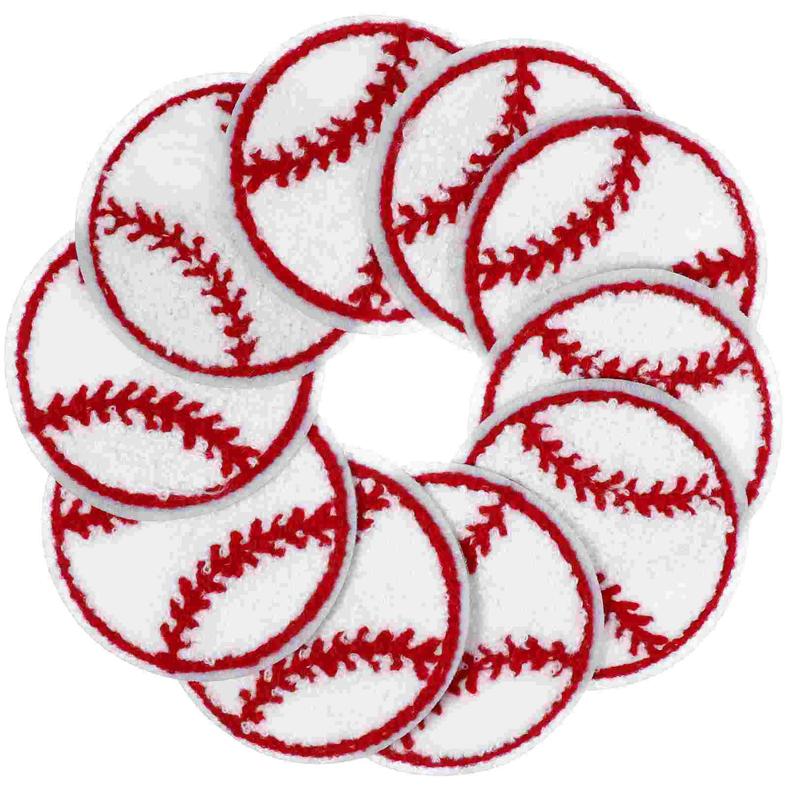 

10 Pcs Baseball Patch Clothes Accessories Household Patches Flowers Decor Delicate Coat Replaceable Decorative Towel Embroidery