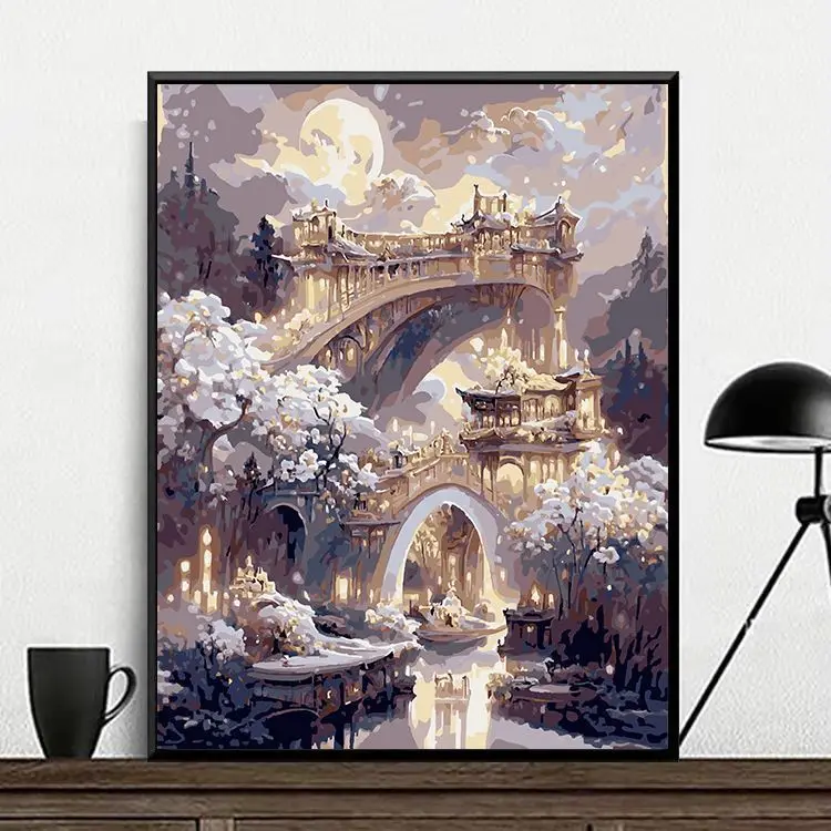 

3787Ann-Tulip diy Цифровая масляная живопись, картина маслом, акриловая Цветочная живопись, взрыв, ручная работа, пейзаж, живопись
