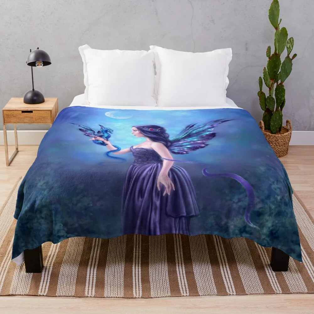 

Iridescente fairy & dragon throw cobertor cobertor ponto cobertor cobertor para luz de viagem cobertores para sofá