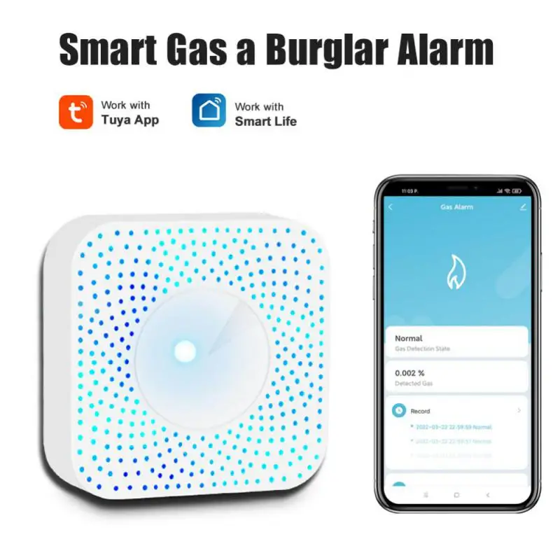

Датчик природного газа Tuya Zigbee, умный бытовой детектор утечки сжиженного углеводородного газа, пожарная безопасность, сигнализация для умно...