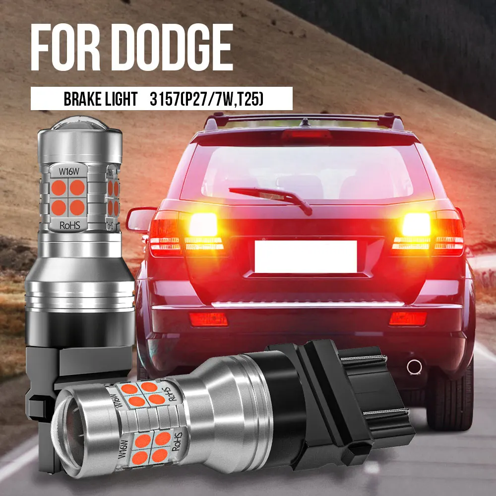 

2x 3157 T25 P27/7W LED Brake Light For Dodge Avenger Caliber Charger Durango Journey Nitro Grand Caravan Dakota Viper Challenger