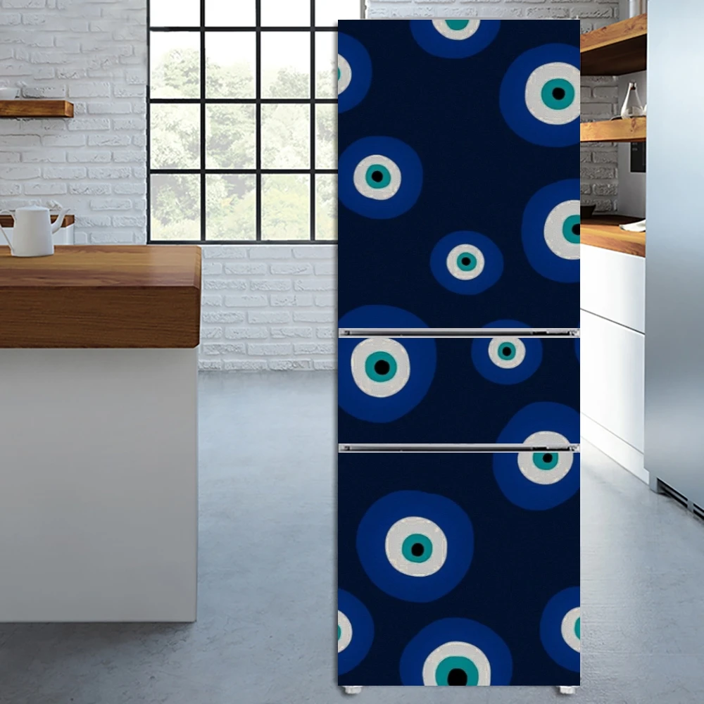 

devil eye pattern self-adhesive refrigerator sticker decorative pattern refrigerator door PVC waterproof sticker wall sticker