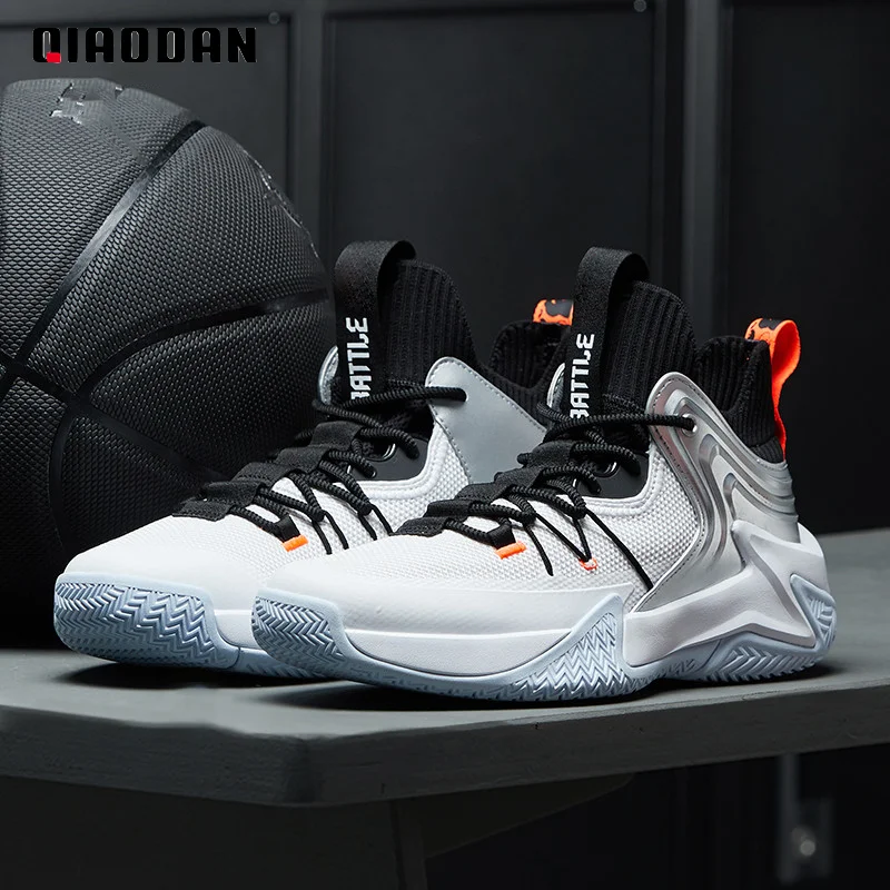QIAODAN Professional Men Basketball Shoes 2023 Cushioning Non-Slip High-Top Fashion Sports Shoes Male Sneakers XM25200103