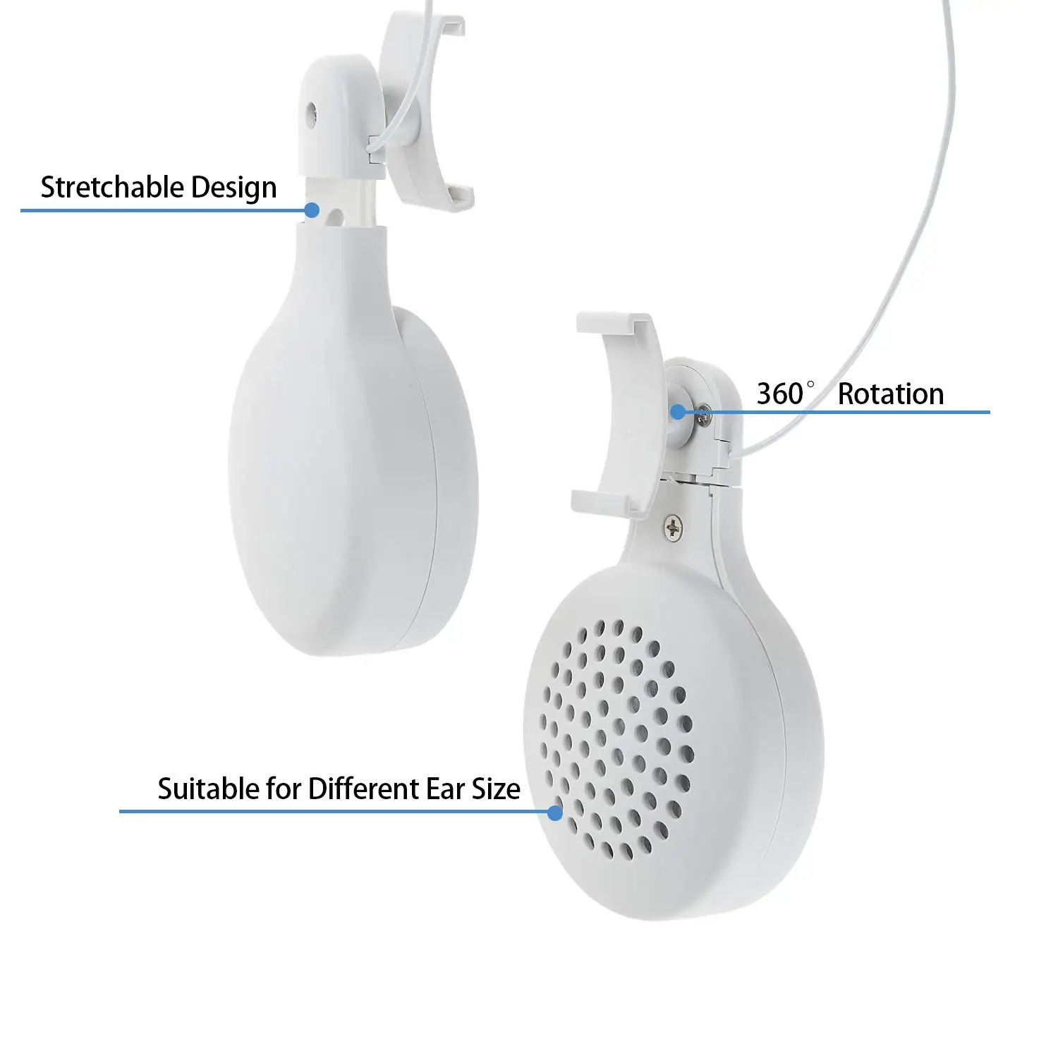 Adjustable Wired Earphone for Oculus Quest 2 VR Headset Gaming Headphone 360 ​​Degrees Rotating for Oculus Quest 2 Accessories