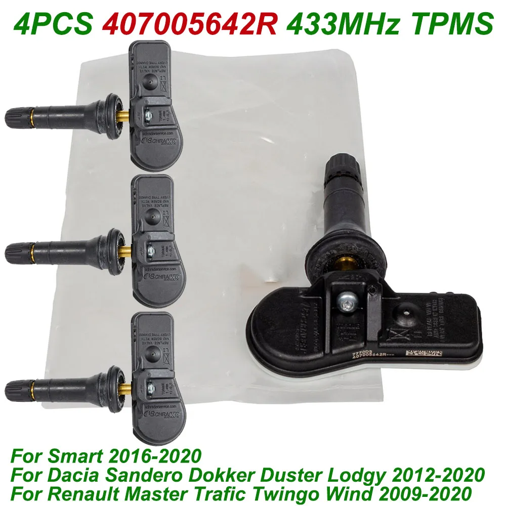 

4 шт., 433 МГц, датчик давления в шинах TPMS 40700-5642R 407005642 R для Smart Renault Trafic Wind Dacia Lodgy Sandero Logan Lada Xray