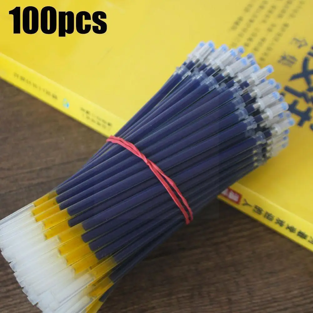 

100pc/set 0.5mm Gel Pen Refill Office Signature Rods Stationery Black Office Ink School Supplies Handles Red Needle Writing E4f5