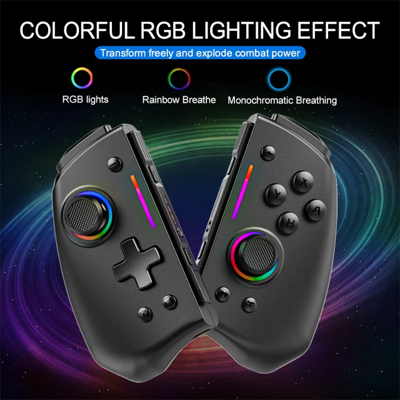 

LinYuvo Wireless Controller With Dual Vibration 6axis Wake For NS Switch Joypad Game Handle Grip L/R Joystick Bluetooth Gamepad