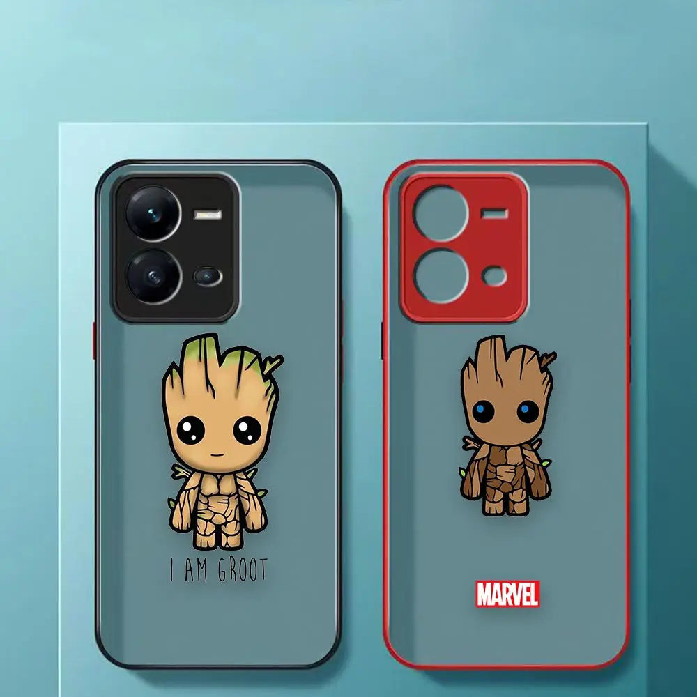 

Matte Case Funda Coque For VIVO V25 23E 21E 21 20 19 17 15 11 11I 5 SE S9 6 5 1 PRO PLUS 5G Clear Case Marvel Baby I AM GROOT