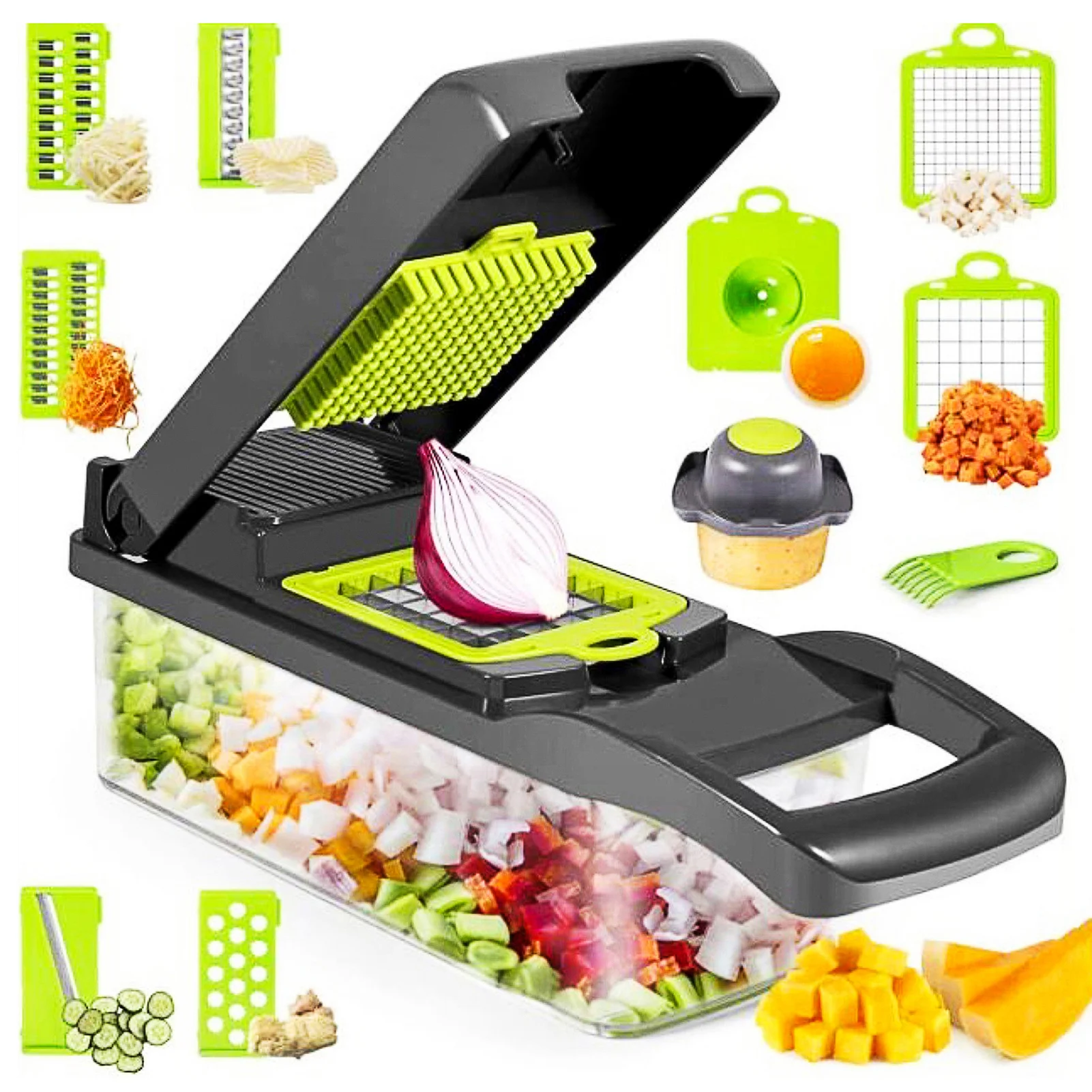 

10 In 1 Vegetable Cutter Multifunctional Slicer Fruit Potato Peeler Carrot Grater Kitchen Accessories Basket Chopper Mandoline