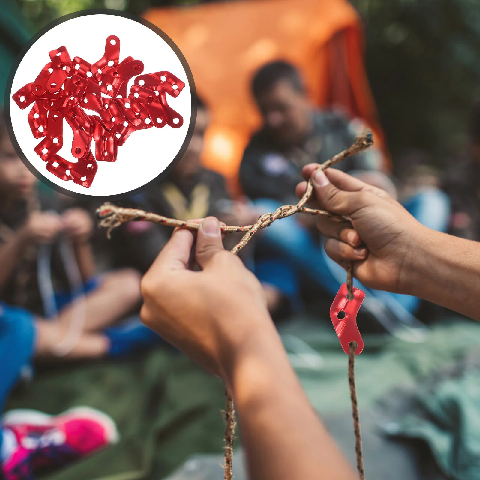 

26 Pcs Rope Puller Camping Canopy Tent Outdoor Major Tensioner Cord Fasteners Aluminum Alloy Camping Lights Teepee