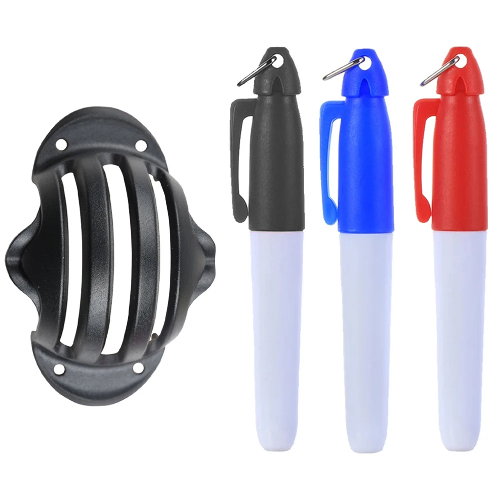 

1 Set Golf Ball Liner Triple Track 3 Line Marker Stencil + 3 Pen Aids Line Putting Position Aids Line Marker Golf Accessories