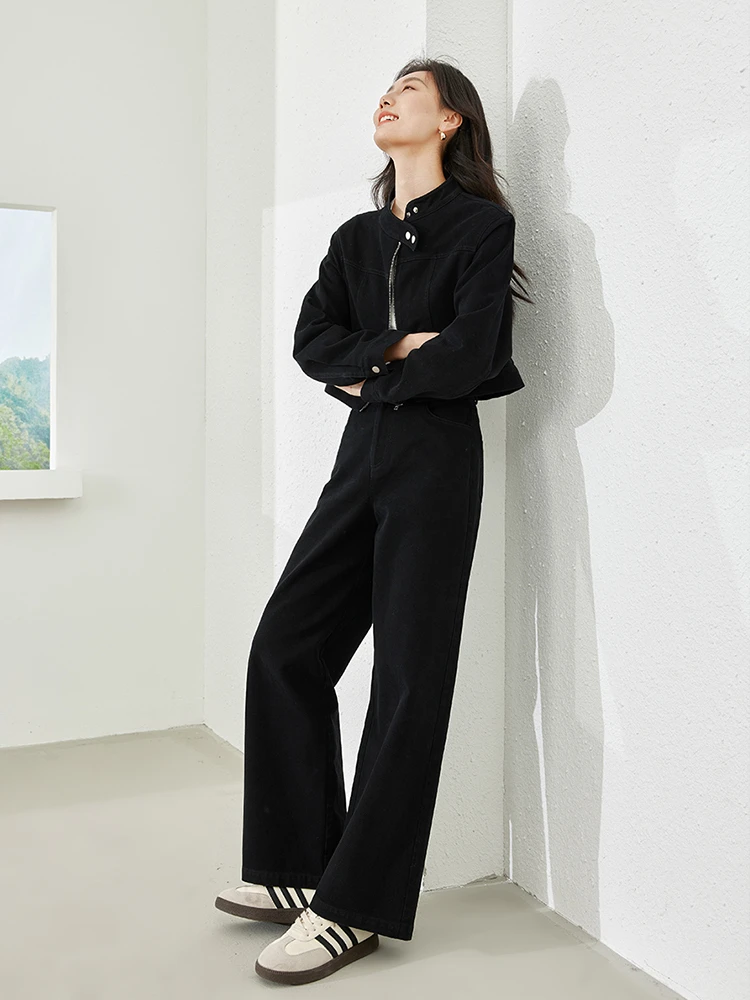 Костюм-двойка женский короткий на молнии из хлопка M5269