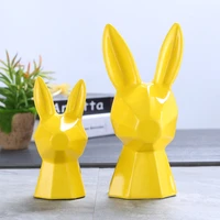 creative simple nordic ceramic rabbit ornaments vivid modern animal head home soft room decoration crafts
