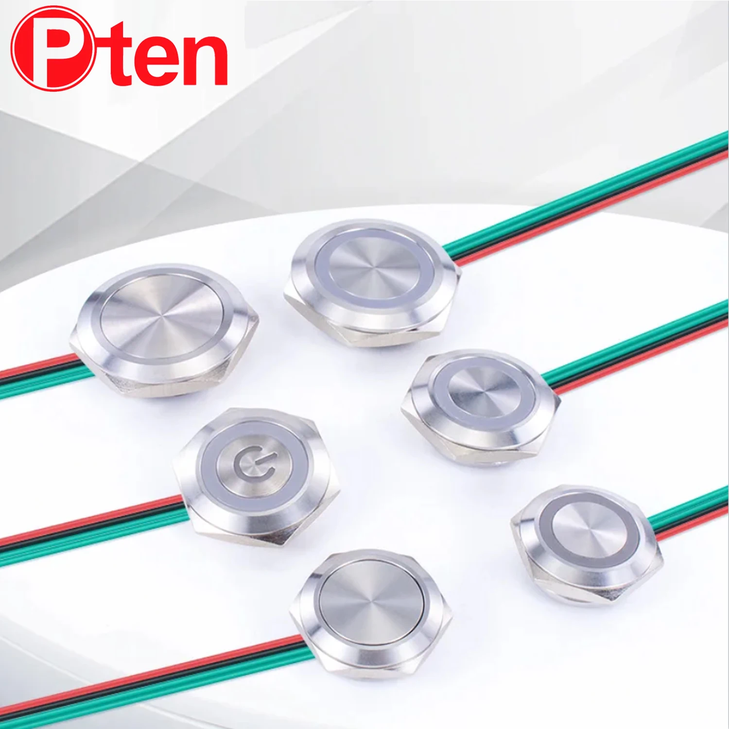 Водонепроницаемый металлический кнопочный переключатель Pten 16/19/22/25/30 мм