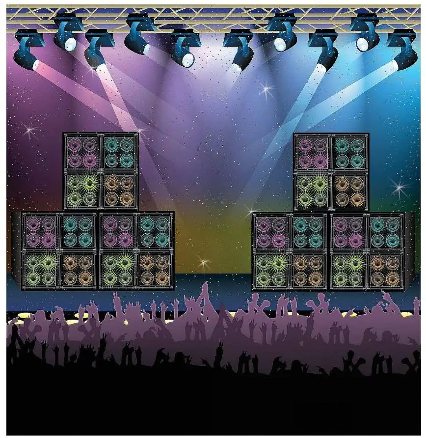 

Rock Star Vacation Bible School & Party Backdrop Table Banner Wall Decoration Stage SpotLight Photography Background Photo Booth