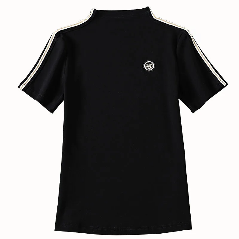 In the summer of 2023 female five and a half points sleeve turtleneck cultivate one's morality show thin T-shirt