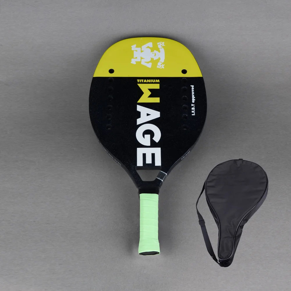 

New Adults Professional Beach Tennis Paddle with Bag Full Carbon Racket Soft EVA Face Tennis