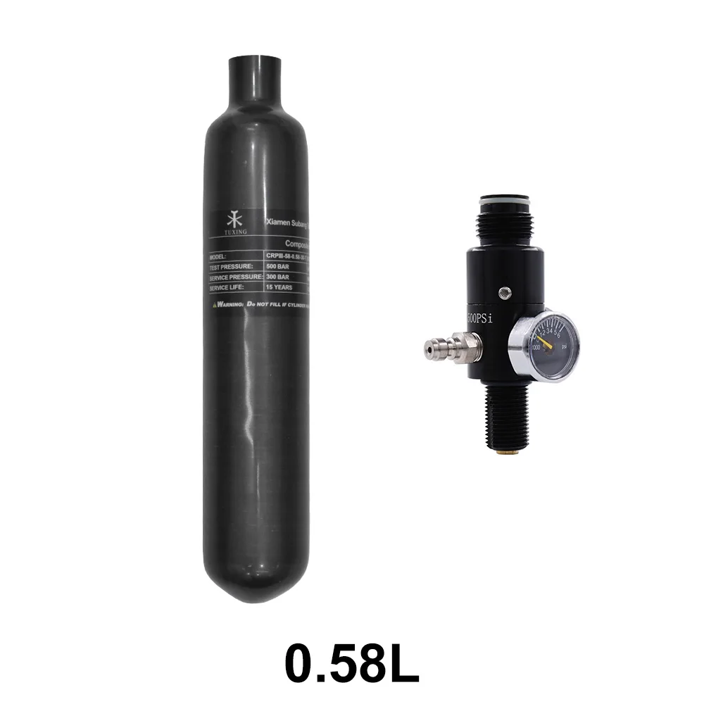 

4500psi 300Bar 580cc PCP воздушный бак 0.58L цилиндр из углеродного волокна с регулятором клапана для пейнтбола HPA бак с высоким сжатым воздухом бутылка