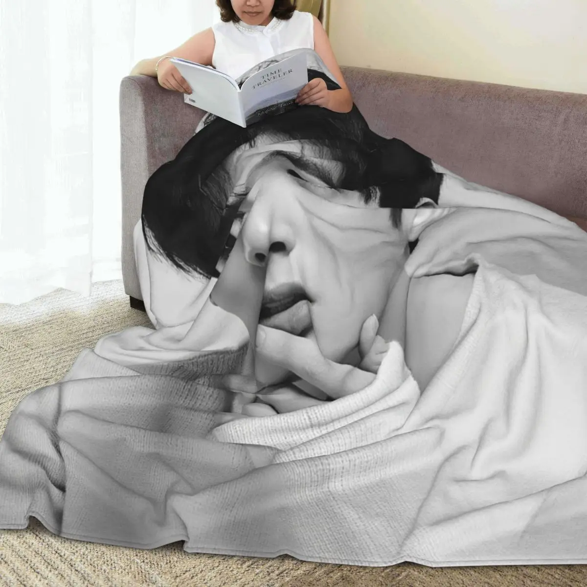 KPOP Cha EunWoo одеяло фланелевая с принтом портативное Супер теплое покрывало для