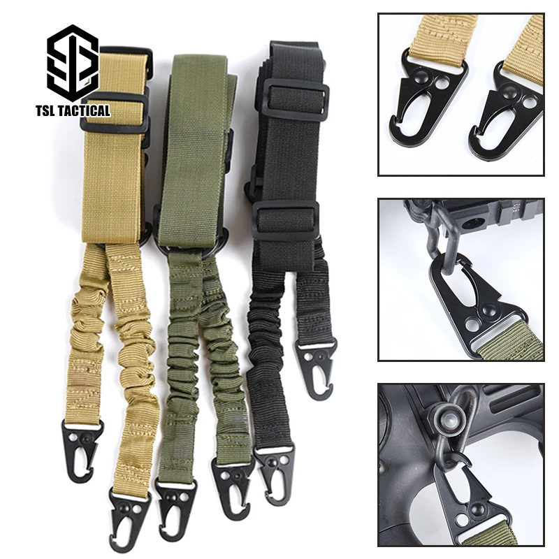 

Tactical Hunting Gun Sling Double Point Buckle Metal Rifle Strap Fixing Rope For Outdoor Hunting Hook Lock Airsoft Accessories