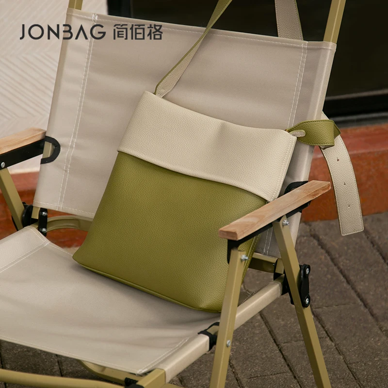 JONBAG Autumn Lapel Large-capacity Practical Contrast Color Tote Bag