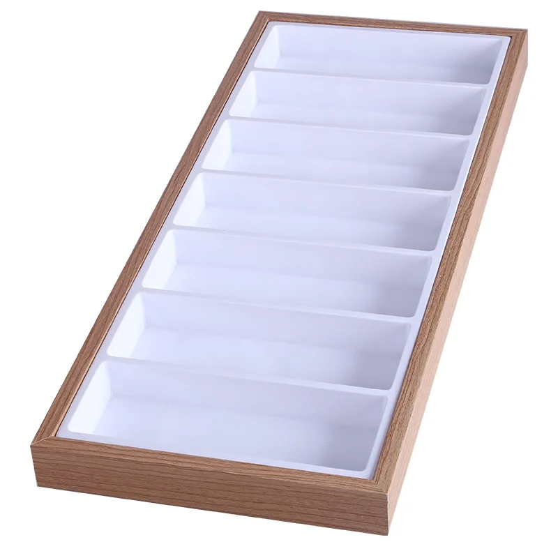 7 Grids Glasses Display Tray Sunglasses Display Rack Cases Wooden Glasses Display Stand Holder Jewelry Organizer Storage Box