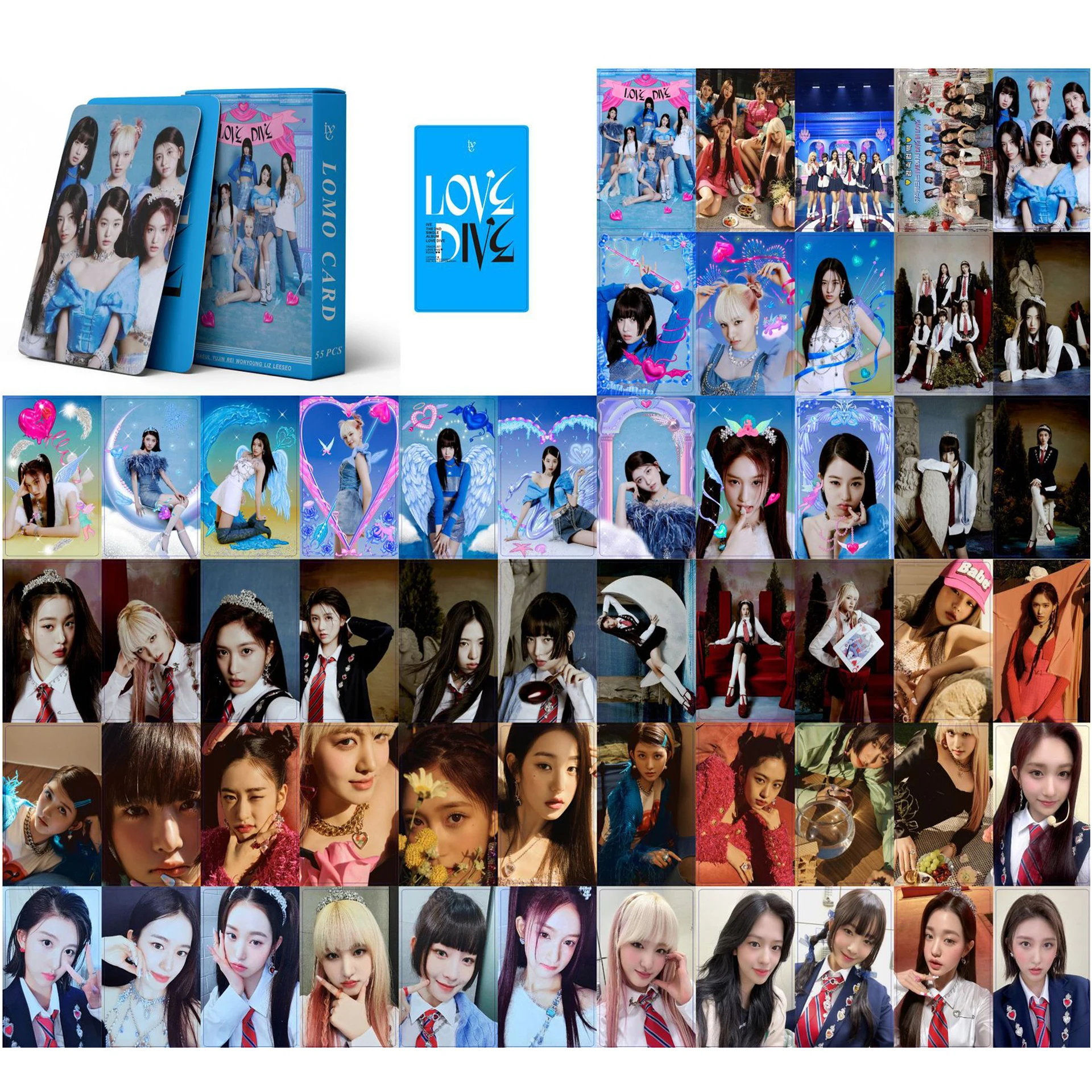 55 шт./компл. KPOP IVE LOVE DIVE ELEVEN Lomo открытки фотооткрытки альбом LIZ Girls Group Eleven коллекция