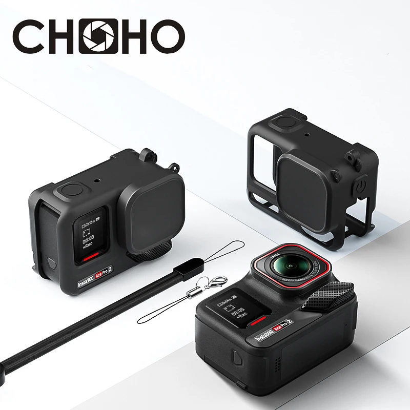 Фото Аксессуары для insta 360 Ace Pro2, резиновый чехол, силиконовый силикагель, крышка объектива, защитная крышка, мягкая камера Insta360 ace-pro 2 №1