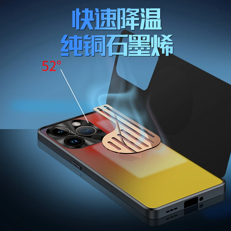 Aluminum Alloy Heat Dissipation Case for iphone 14 12 11 13 Pro Max Plus Case Graphene Cooling Red Copper Metal Cover