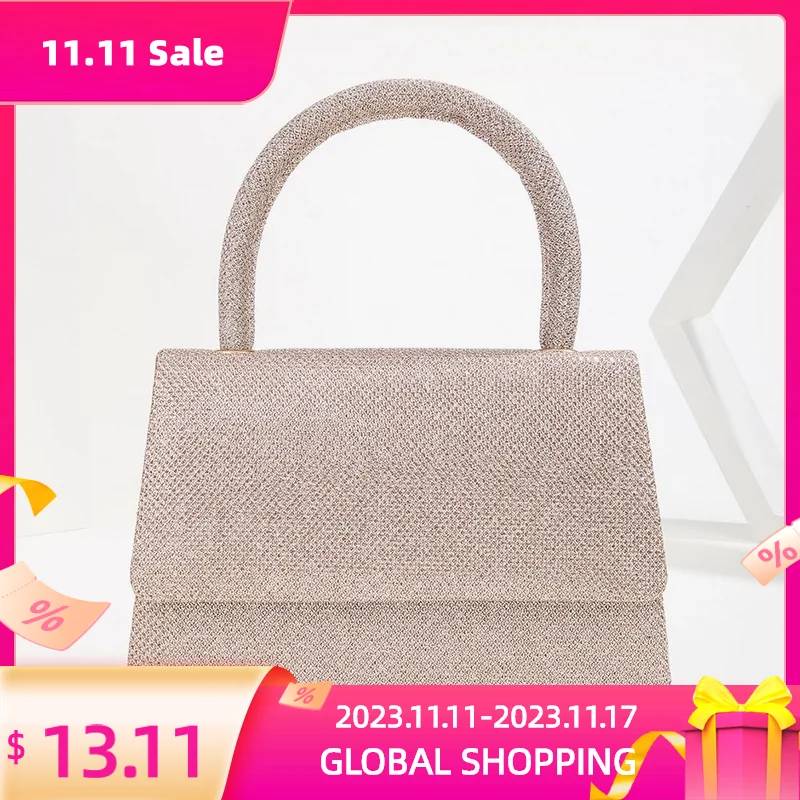 

Handle Rhinestone Evening Party Bag Sequins Glitter Clutches Wedding Purses Lady Mini Shoulder Crossbody Tote Handbags For Women