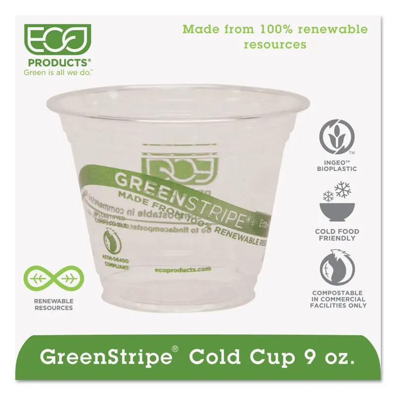 

Greenstripe 9 oz. Renewable and Compostable Cold Cups (20 Packs/Carton, 50/Pack) Keg Kegland Beer snorkle