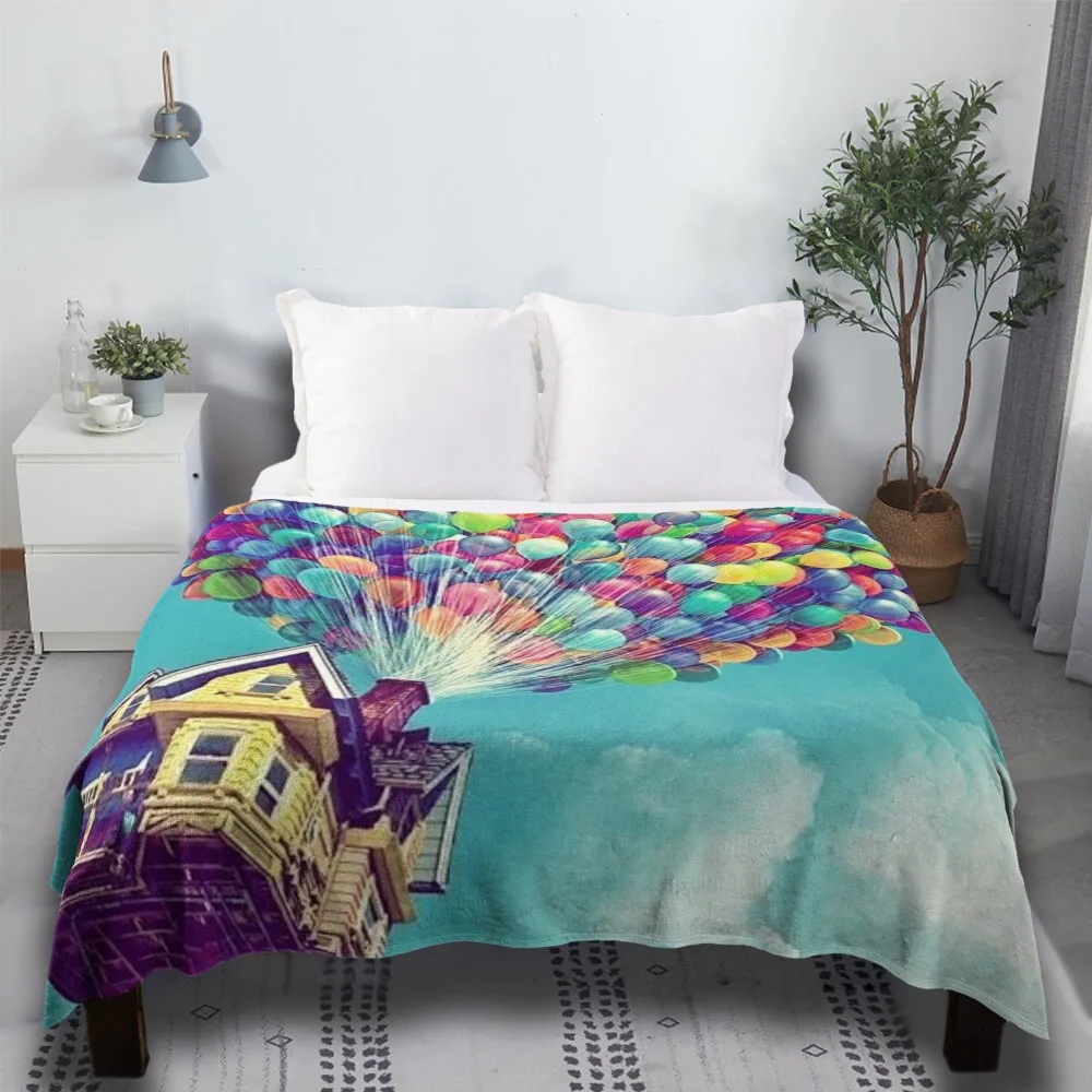

House In The Air Fuzzy Woven Fluffy Cotton Bedding Set Throw Blanket
