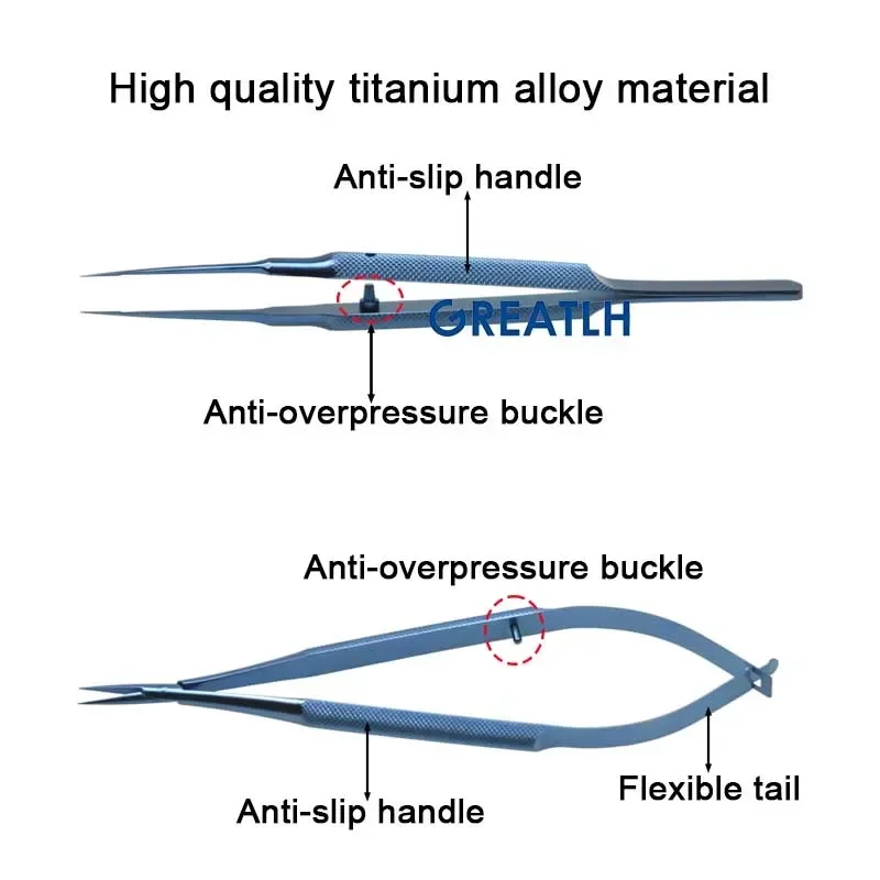 GREATLH Офтальмологические инструменты с/без коробки для стерилизации плоскогубцы