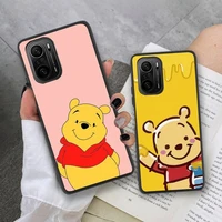 cute cartoon pooh bear phone case for xiaomi mi note 11 10 9 8 6x 11x lite 9t cc9 pro se