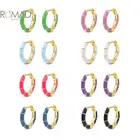 Серьги ROMAD женские эмалированные, модные золотистые сережки с пряжкой, капельное масло, кольца, чёрные зеленые, летняя бижутерия