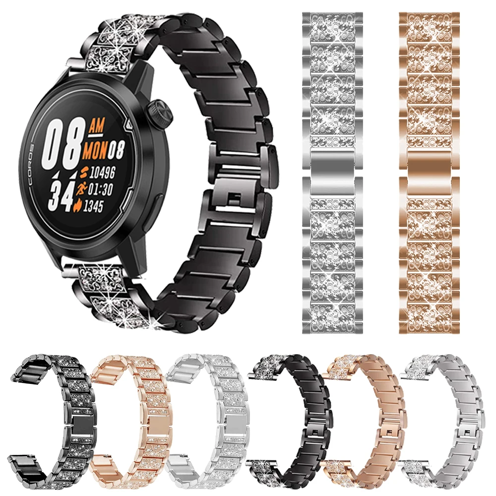 

Женский Алмазный ремешок для COROS PACE 2 полосы для COROS APEX Pro APEX 46 мм 42 мм браслет с шестерней 20 мм 22 мм металлический ремешок Браслеты