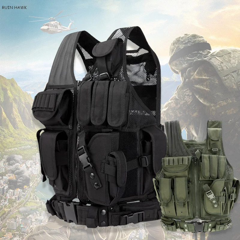 

Military Outdoor Functional Tactical Vest Army Hunting Air Gun Color Bullet Training Vest CS War Game Protective Equipment