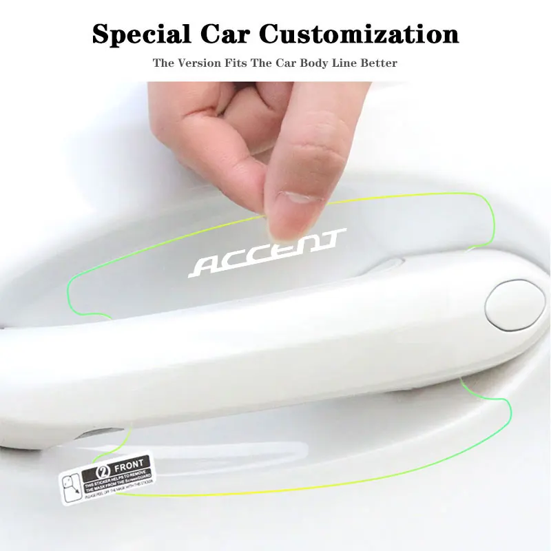 

8 шт./компл. наклейки для стайлинга автомобиля против царапин для Volvo XC40, логотип, защитная пленка для ручки автомобиля, прозрачные наклейки н...