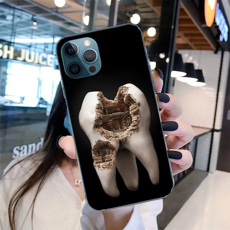 Смешной зубастый чехол для телефона Iphone 11 12 13 Pro Max 5s 6s 7 8 Plus X Xr Xs Se 2020 Mini.