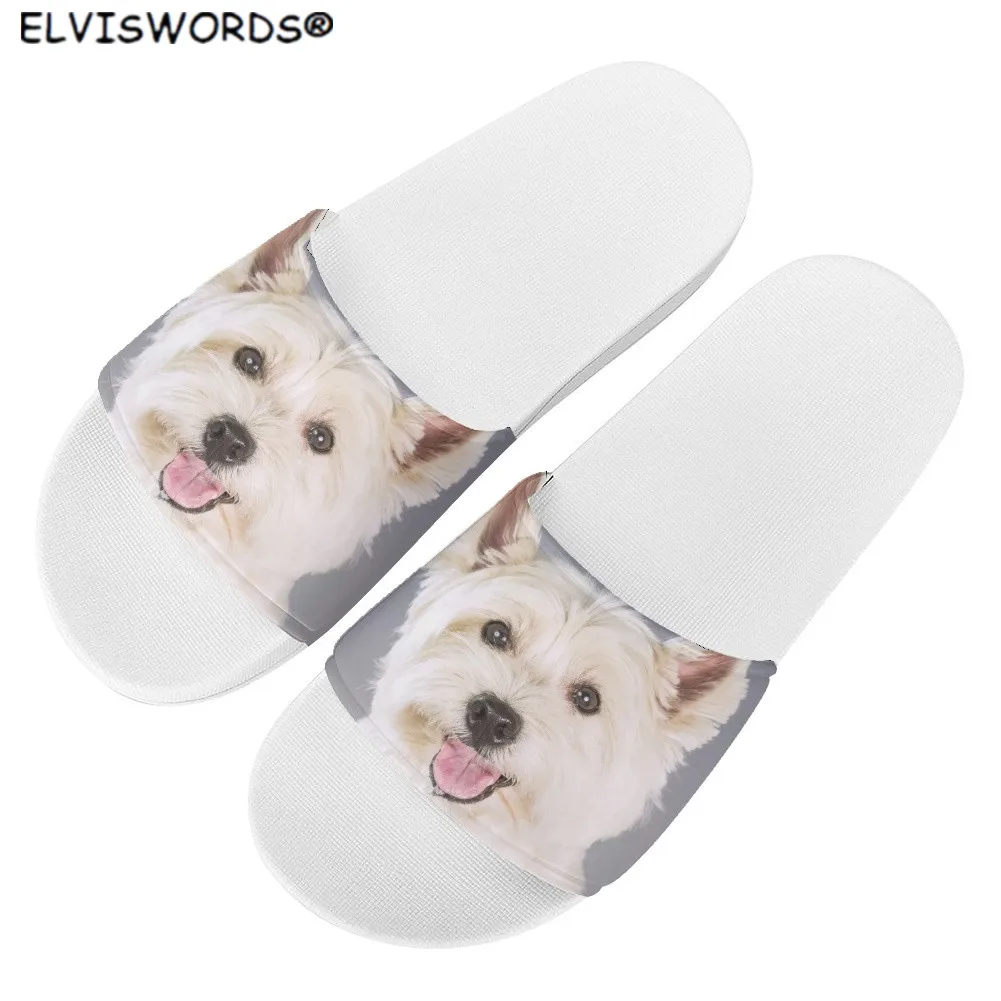 

ELVISWORDS/милые женские Летние вьетнамки с объемным узором в виде собаки; Повседневные женские домашние сандалии; Удобные женские шлепанцы на п...
