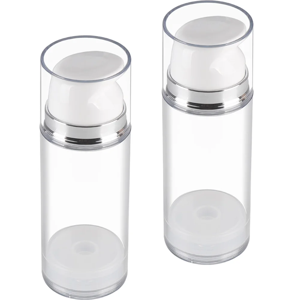 

2 Pcs Squeeze Lotion Bottle Dispenser Vacuum Container Soap Pump Empty Multipurpose As Cosmetics Refillable Travel
