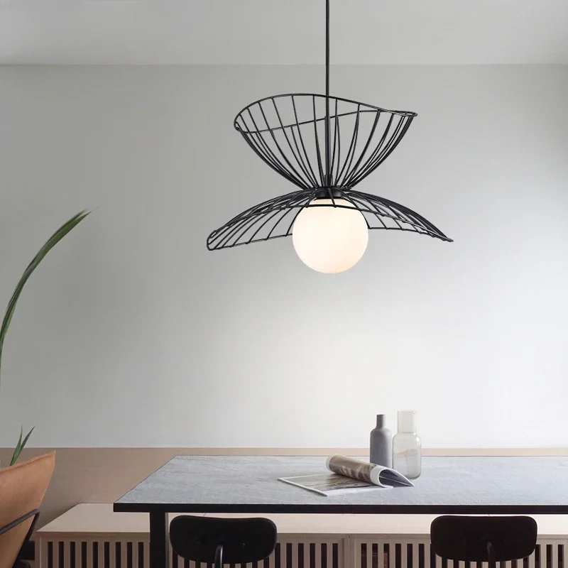 Скандинавский минималистичный современный ресторан столовая соломенная шляпа