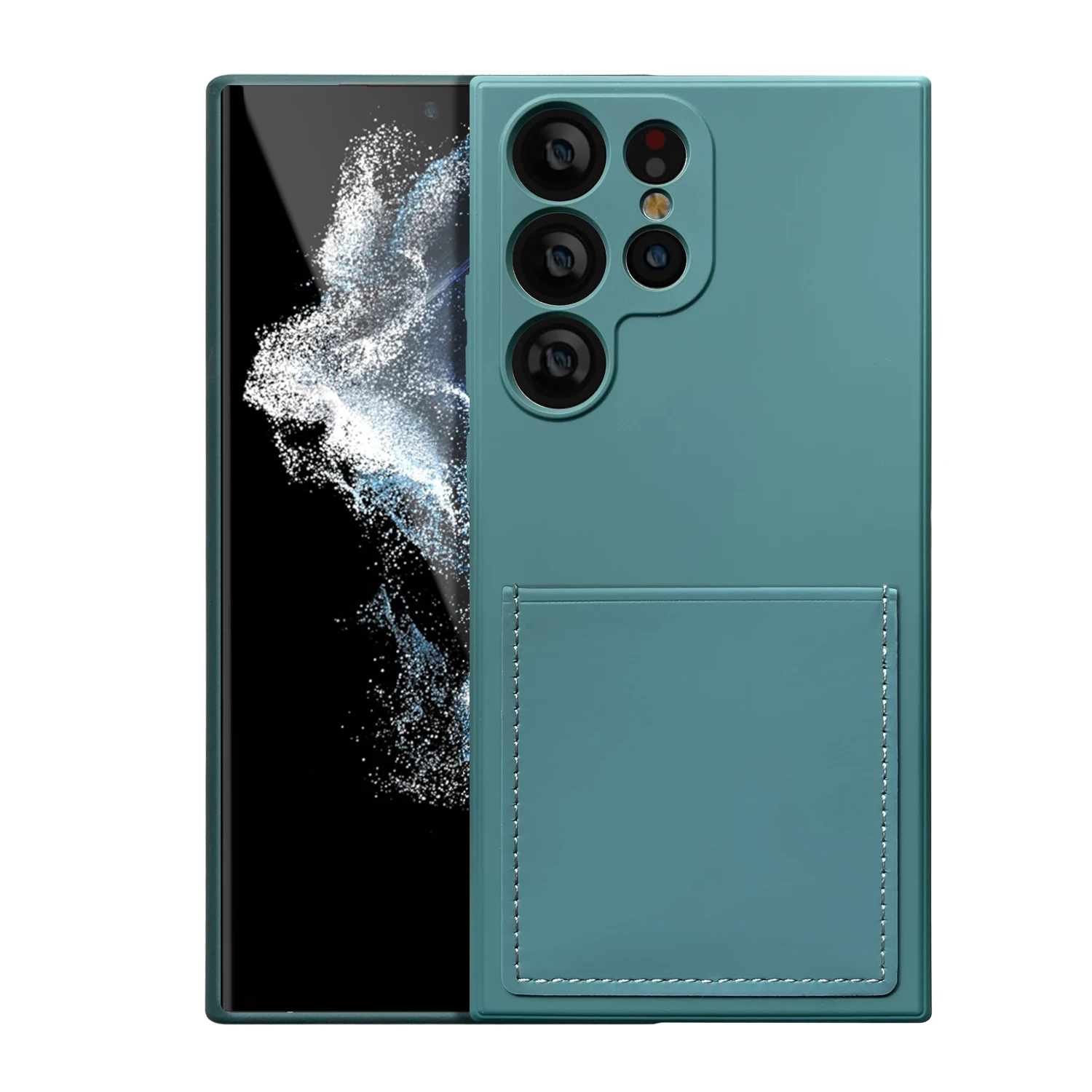 

Luxury Card Holder Wallet Phone Case For Samsung Galaxy S23 Ultra Soft TPU Liquid Silicone Cover for Samsung S23 Plus Case Funda