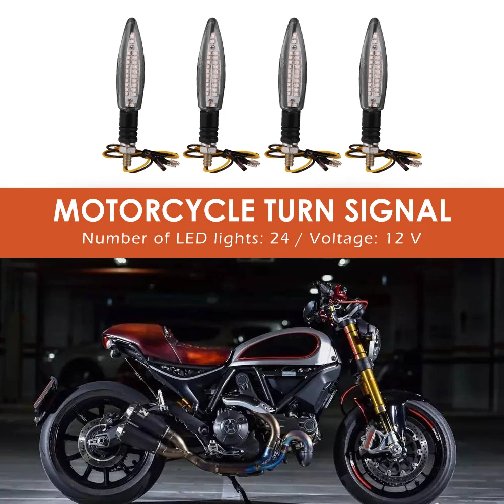 

4pcs Amber LED Motorcycle Turn Signals Light IP67 Waterproof Indicator Universal Multi-functional Motorcycle Accessaries